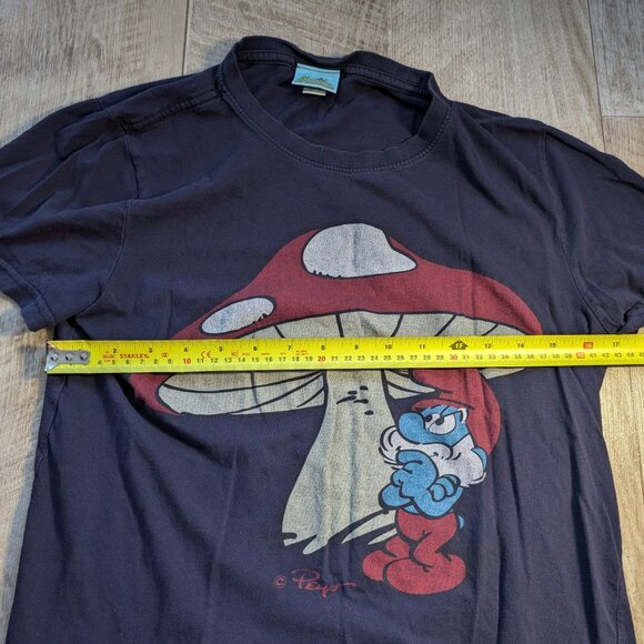 Navy Blue Graphic Tee with Cartoon Print - Picture 2 of 5